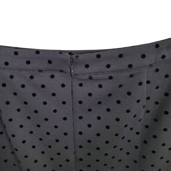 Loft Petites 10P Size 10 Skirt Knee Pencil Polka Dot Stretch Party Office Black - Picture 5 of 8